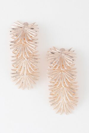 Multi Flare Leaf Drop Earrings – Cascading Leaves
