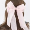 Double-Layer Ribbon Hair Pin – Soft Fabric Bow