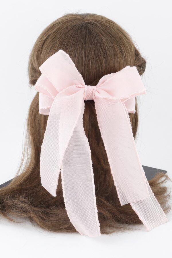 Double-Layer Ribbon Hair Pin – Soft Fabric Bow