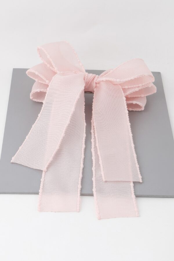 Double-Layer Ribbon Hair Pin – Soft Fabric Bow