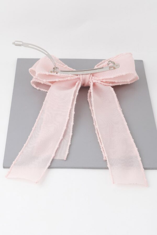 Double-Layer Ribbon Hair Pin – Soft Fabric Bow