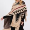 Aztec Tassel Ruana – Fuzzy Knit Wrap