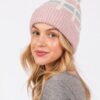 Color-Blocked Pom Pom Beanie – Plush Polyester Knit