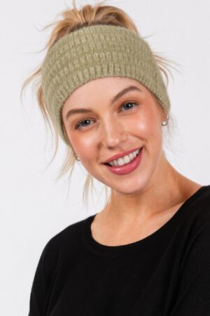 Fuzzy Cable Knit Headband – Plush Nylon Ear Warmer