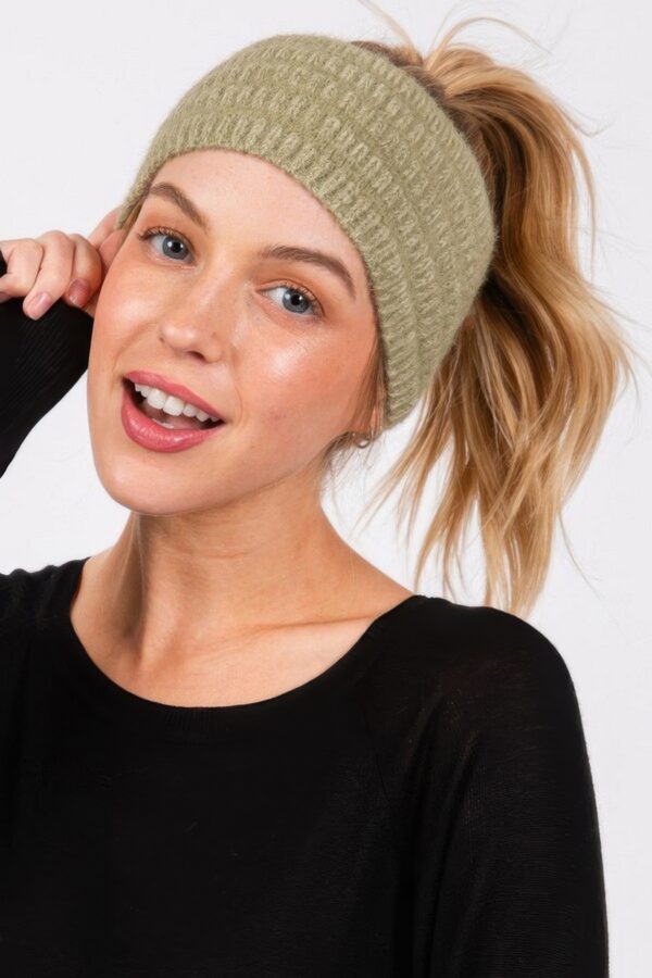 Fuzzy Cable Knit Headband – Plush Nylon Ear Warmer