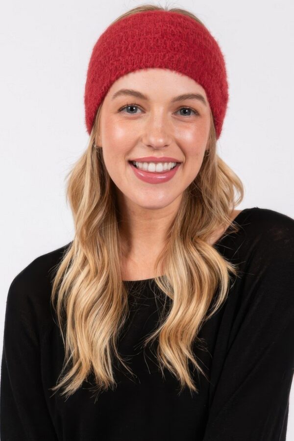 Fuzzy Cable Knit Headband – Plush Nylon Ear Warmer