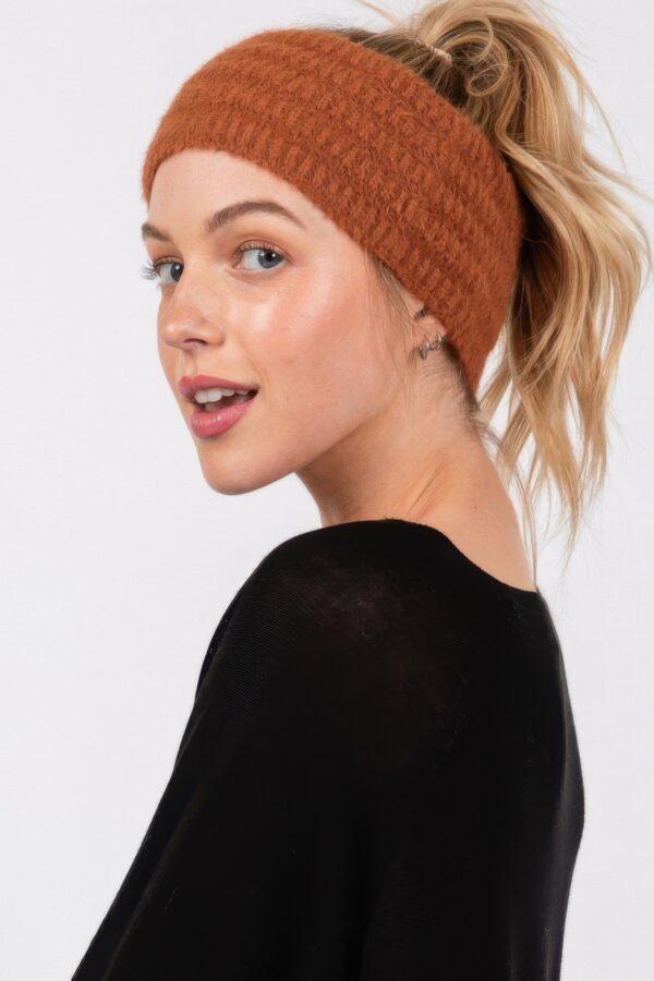 Fuzzy Cable Knit Headband – Plush Nylon Ear Warmer