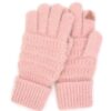 Fuzzy Cable Knit Smart-Touch Gloves – Plush Nylon