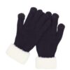 Knit Smart-Touch Gloves with White Faux Fur Cuff