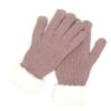 Knit Smart-Touch Gloves with White Faux Fur Cuff