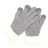Knit Smart-Touch Gloves with White Faux Fur Cuff