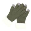 Knit Smart-Touch Gloves with White Faux Fur Cuff