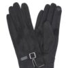 Faux Suede Band Smart-Touch Gloves with Buckle