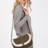 Faux Fur-Trim Crossbody Bag with Adjustable Strap