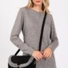 Faux Fur-Trim Crossbody Bag with Adjustable Strap