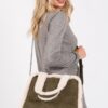 Fleece-Trim Tote & Convertible Crossbody Bag