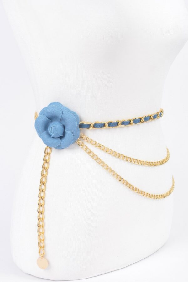 Floral Double-Layer Metal Chain Belt – 46″ Length