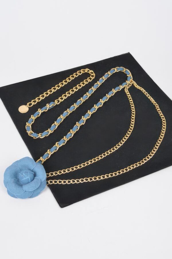 Floral Double-Layer Metal Chain Belt – 46″ Length
