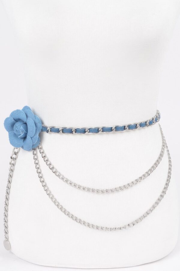 Floral Double-Layer Metal Chain Belt – 46″ Length