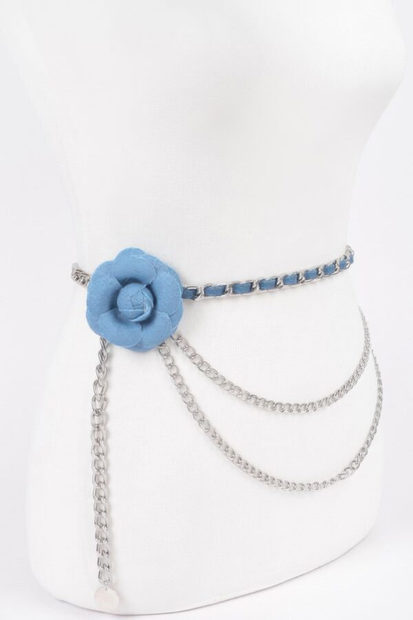 Floral Double-Layer Metal Chain Belt – 46″ Length
