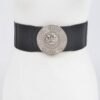 Lion-Head Buckle Elastic Waist Belt – Gold Medallion