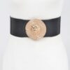Lion-Head Buckle Elastic Waist Belt – Gold Medallion