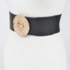 Lion-Head Buckle Elastic Waist Belt – Gold Medallion