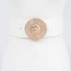 Lion-Head Buckle Elastic Waist Belt – Gold Medallion