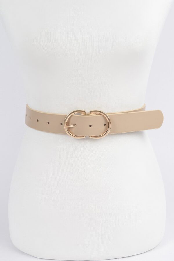 Braided Embossed Belt with Double Round Buckles