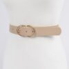Braided Embossed Belt with Double Round Buckles