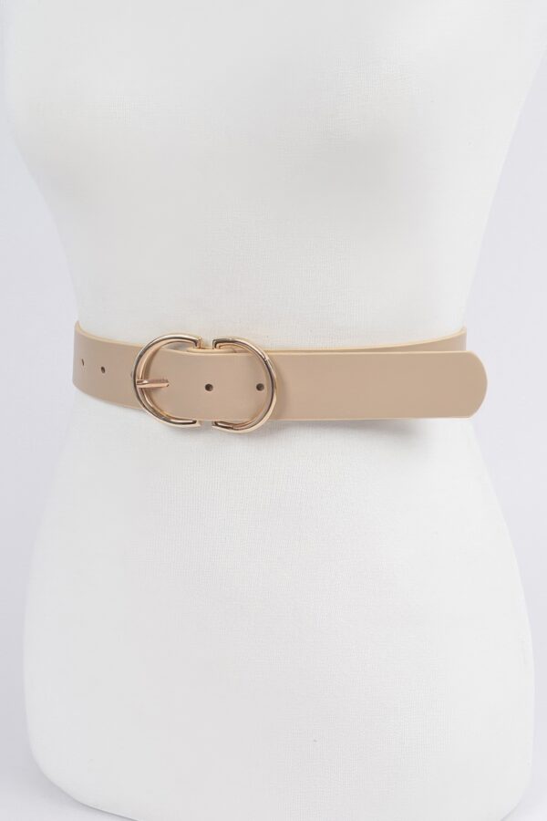 Braided Embossed Belt with Double Round Buckles