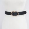 Braided Embossed Belt with Double Round Buckles