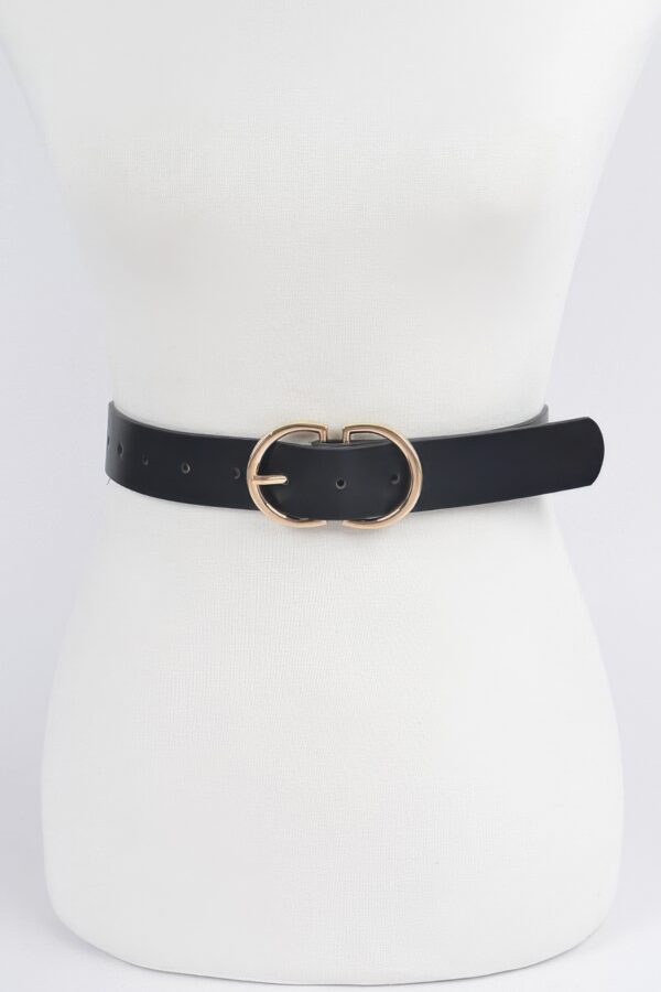 Braided Embossed Belt with Double Round Buckles