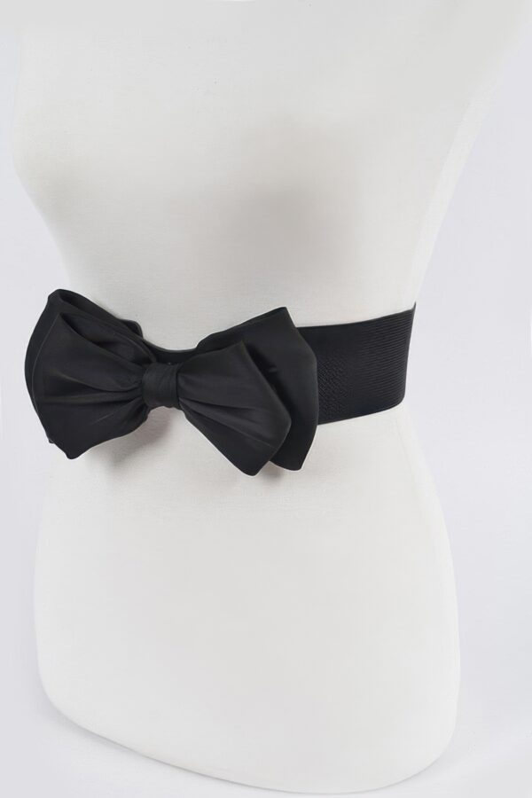 Elastic Ribbon Belt – Bow-Tie Waistband, 2.5″ Wide