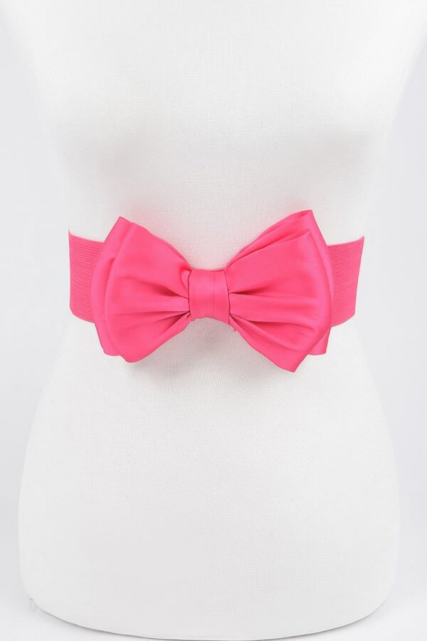 Elastic Ribbon Belt – Bow-Tie Waistband, 2.5″ Wide