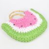 Watermelon Crochet Handbag with Bamboo Handle