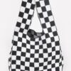 Checkerboard Woven Poly Tote – Slim Graphic Bag
