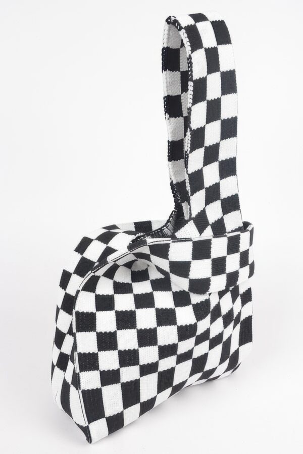 Checkerboard Woven Poly Tote – Slim Graphic Bag