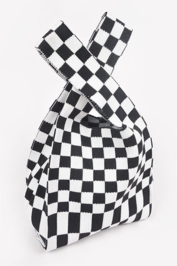 Checkerboard Woven Poly Tote – Slim Graphic Bag
