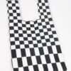 Checkerboard Woven Poly Tote – Slim Graphic Bag