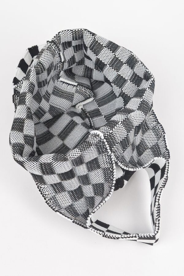 Checkerboard Woven Poly Tote – Slim Graphic Bag