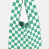 Checkerboard Woven Poly Tote – Slim Graphic Bag