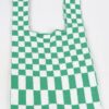 Checkerboard Woven Poly Tote – Slim Graphic Bag