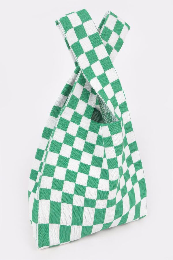 Checkerboard Woven Poly Tote – Slim Graphic Bag
