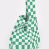 Checkerboard Woven Poly Tote – Slim Graphic Bag