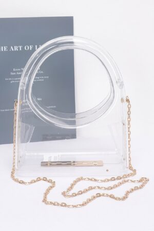 Clear Acrylic Clutch with Detachable Chain