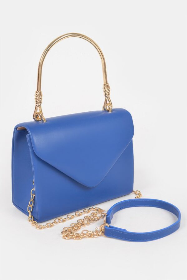Vegan Top-Handle Bag with Gold Metal Accent – Noir