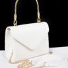 Vegan Top-Handle Bag with Gold Metal Accent – Noir