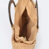 Straw Tote Bag with Round Wooden Handles