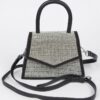 Rhinestone Top-Handle Crossbody Bag with Silver Trim